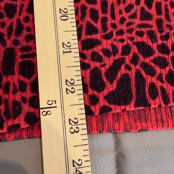 Halogen Cashmere Wool Blend Abstract Animal Print Pink Black Size Small Petite - Picture 8 of 10